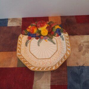 Fitz & Floyd Venezian Plate Canape or Wall Plate Fruits